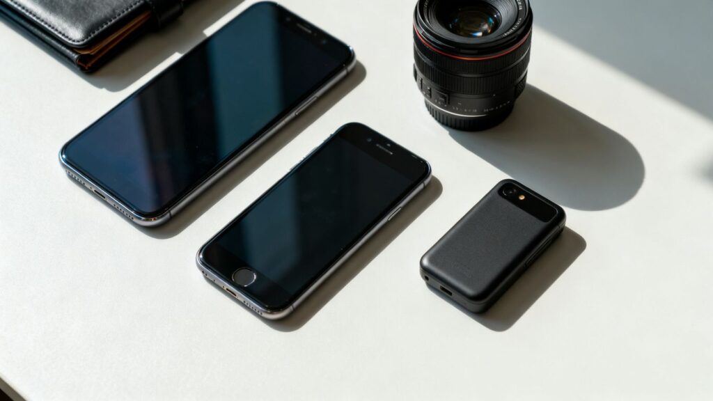 image | PromoDeals three iphone styles arranged on a clean desk