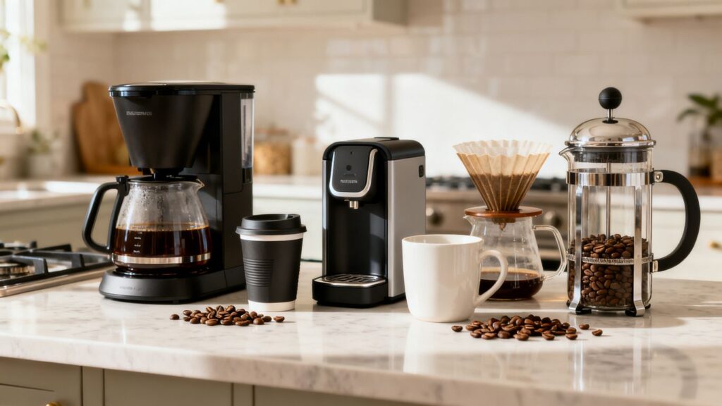 image | PromoDeals coffee machines arranged on kitchen counter