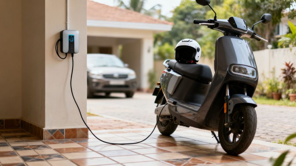 journalist2F089d934d-d3b6-4ba2-85e0-8d52549f86412Fthumbnail | PromoDeals electric scooter parked beside home charger