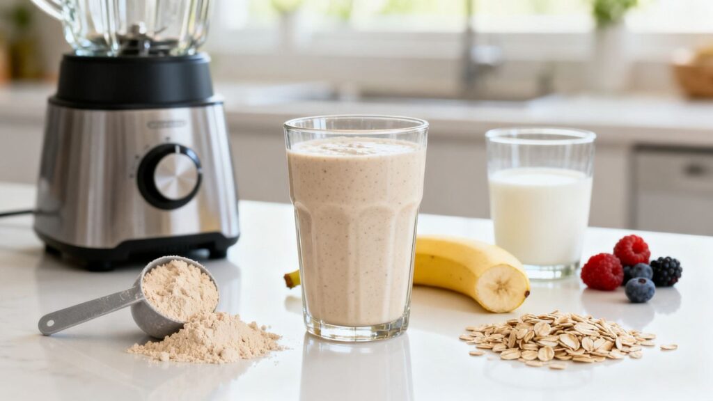 journalist2Fded48d6f-70ba-4031-a46e-fd28dbad599c2Fthumbnail | PromoDeals a smoothie with protein powder and fruit