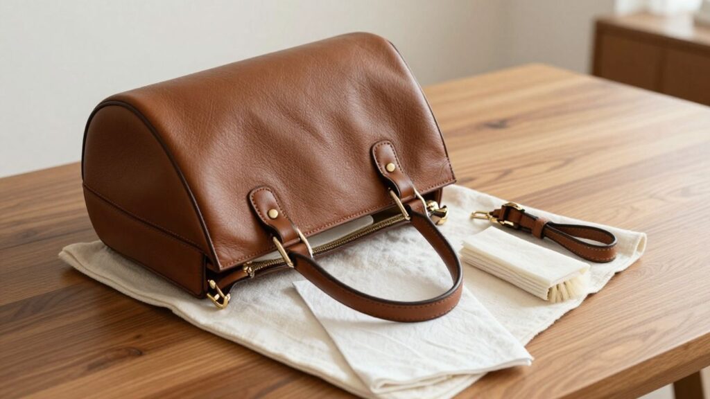 journalist2F0e124b16-7178-4d18-949c-5dd24ee865882Fthumbnail | PromoDeals leather handbag being cleaned before storage