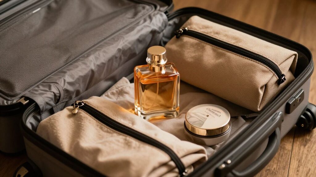 journalist2F495bf73a-d171-40da-9d49-97a108889d002Fthumbnail | PromoDeals perfume bottle packed safely inside travel luggage
