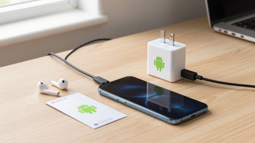 journalist2F5ee0be1f-f6e3-407c-bce5-610204691f9d2Fthumbnail | PromoDeals android smartphone beside a charger and wireless earbuds