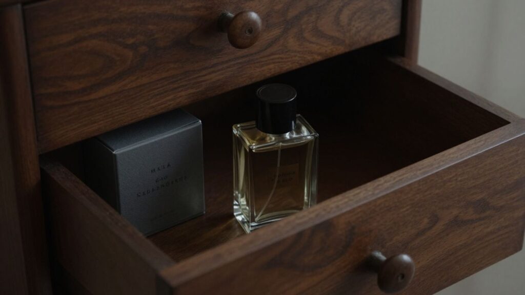 journalist2Fb153e65f-46a8-4844-8ac0-02066cf077c52Fthumbnail | PromoDeals perfume bottle stored in cool dark drawer