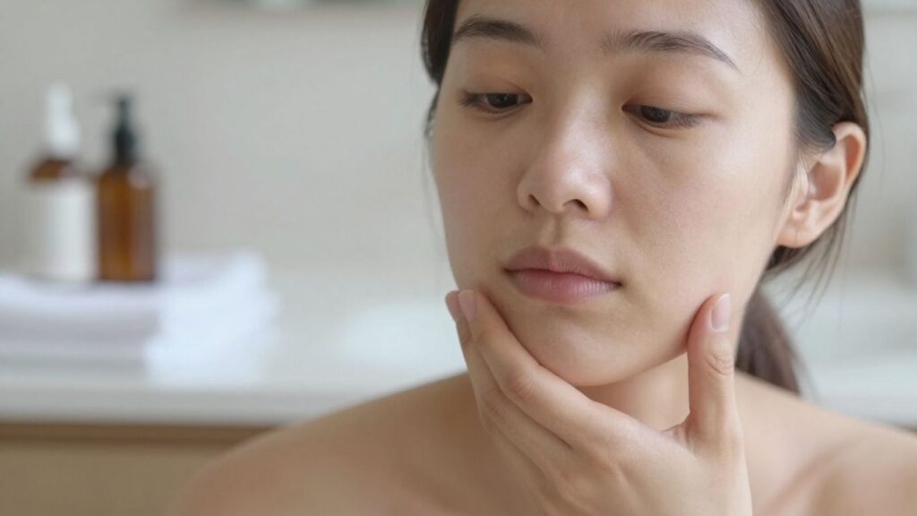 journalist2Fcc64db5b-7d73-481a-8965-38d3bf60a5fd2Fthumbnail | PromoDeals person examining skin in a bright bathroom